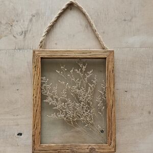 Rustic Wooden Frame with Dried Flowers